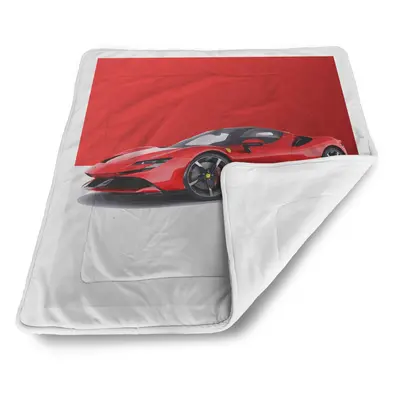 Deka pro miminko Ferrari na červenobílé - 90x120 cm