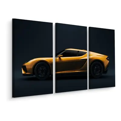 MyBestHome BOX Vícedílné plátno Žluté 3D Sportovní Auto Varianta: 80x120