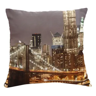 Polštář BROOKLYN BRIDGE barevná MyBestHome 40x40cm fototisk 3D motiv newyorského mostu Varianta: