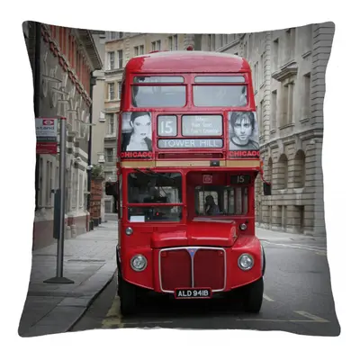 Polštář LONDON BUS Mybesthome 40x40 cm Varianta: Povlak na polštář s antialergickou prošívanou v