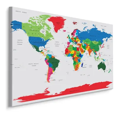 MyBestHome BOX Plátno Barevná Světová Politická Mapa Varianta: 90x60