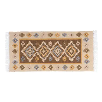 Kusový oboustranný vzorovaný koberec KILIM - ROMBY medová 80x150 cm Multidecor