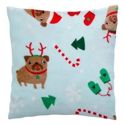 Vánoční polštář X-MAS PETS motiv pejskové, 40x40 cm, mikrovlákno Varianta: Povlak na polštář s