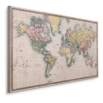 MyBestHome BOX Plátno Mapa Světa Ve Starém Stylu Varianta: 70x50