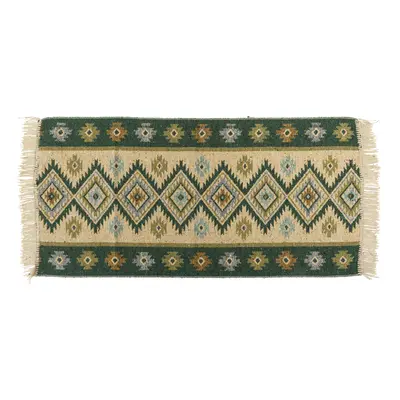 Kusový oboustranný vzorovaný koberec KILIM - ROMBY zelená 60x120 cm Multidecor