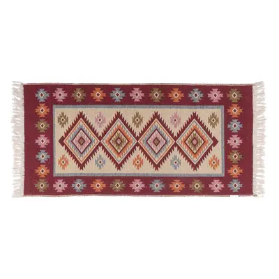 Kusový oboustranný vzorovaný koberec KILIM - ROMBY vínová 120x180 cm Multidecor