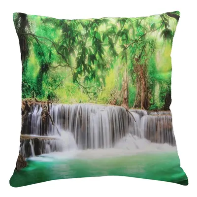 Polštář WATERFALLS MyBestHome 40x40cm fototisk 3D motiv vodopádů Varianta: Povlak na polštář s v