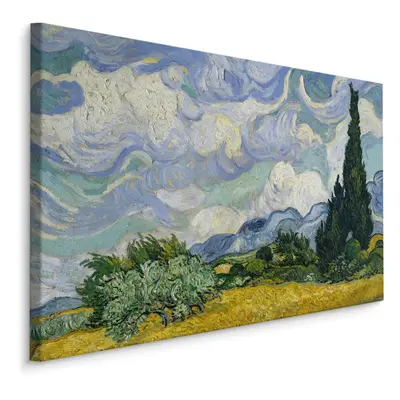 MyBestHome BOX Plátno Vincent Van Gogh "Pšeničné Pole S Cypřiši" Reprodukce Varianta: 100x70