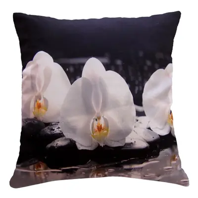 Polštář ORCHIDEJE 40x40cm fototisk 3D motiv s bílými orchidejemi MyBestHome Varianta: Povlak na 