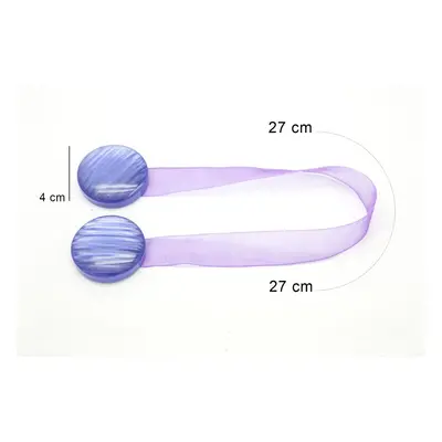 Dekorační ozdobná spona na záclony a závěsy s magnetem MUSA fialová, Ø 4 cm Mybesthome cena za 2