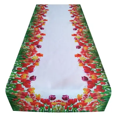 Vzorovaný ubrus - běhoun na stůl TULIPÁNY IV. 40x140 cm Mybesthome