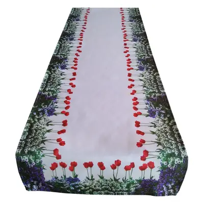 Vzorovaný ubrus - běhoun na stůl TULIPÁNY 40x140 cm Mybesthome