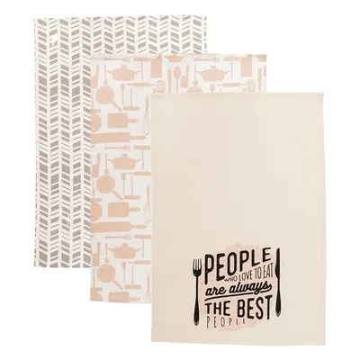 Set 3 kusů bavlněných utěrek BEST PEOPLE 40x60 cm 100% bavlna MyBestHome