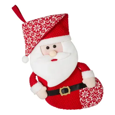 Vánoční mikulášská punčocha s 3D aplikací SANTA III. 50 cm Mybesthome