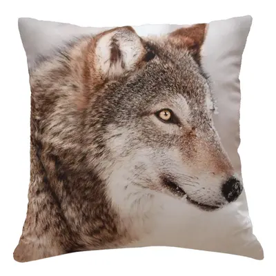 Polštář WOLF MyBestHome 40x40cm fototisk 3D motiv vlka Varianta: Povlak na polštář, 40x40 cm