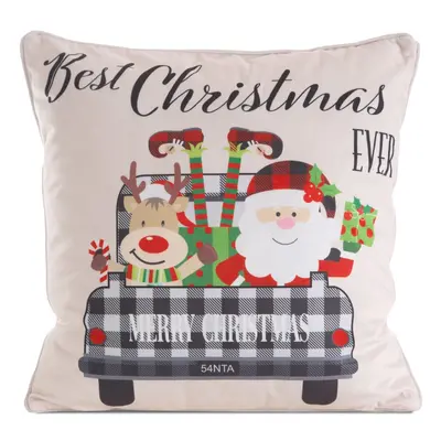 Vánoční polštář BEST CHRISTMAS 45x45 cm MyBestHome Varianta: Povlak na polštář s prošívanou výpl