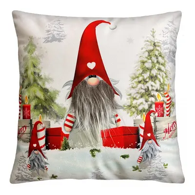 Vánoční polštář s 3D aplikací CHRISTMAS GNOMES IV. 40x40 cm Mybesthome Varianta: Povlak na polšt