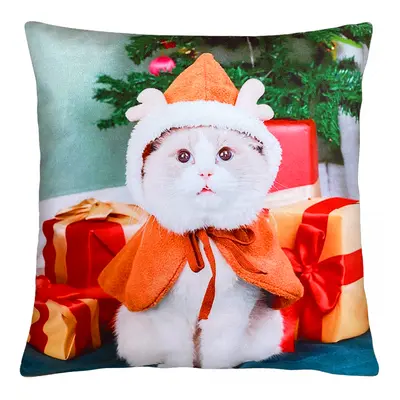 Vánoční polštář XMAS CAT I. 40x40 cm Mybesthome Varianta: Povlak na polštář, 40x40 cm