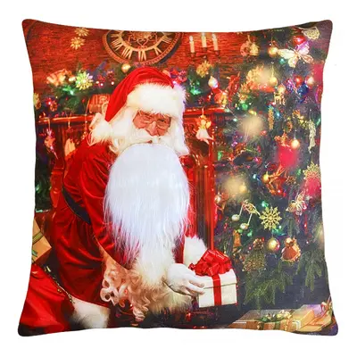 Vánoční polštář s 3D aplikací SANTA 40x40 cm Mybesthome Varianta: Povlak na polštář, 40x40 cm