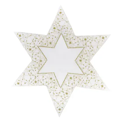 Vánoční dekorační ozdobný ubrousek WHITE STAR Ø 30 cm