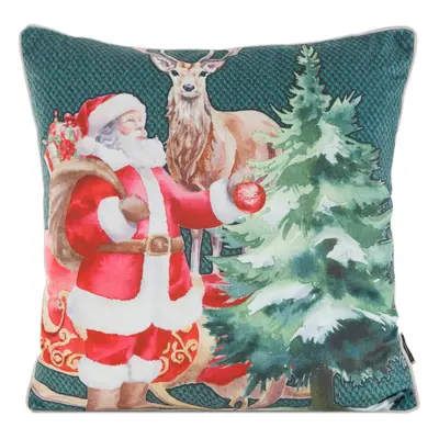 Vánoční polštář SANTA STORIES I. 45x45 cm MyBestHome Varianta: Povlak na polštář s antialergicko