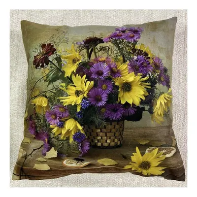 Dekorační polštář VINTAGE FLOWER IV. 40x40 cm Mybesthome Varianta: Povlak na polštář s antialer