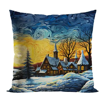 Vánoční polštář WINTER MOOD 40x40 cm Mybesthome Varianta: Povlak na polštář s prošívanou výplní