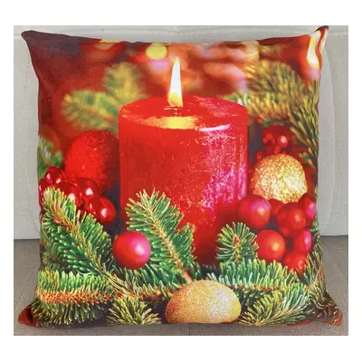 Vánoční polštář CHRISTMAS CANDLES V. 40x40 cm Mybesthome Varianta: Povlak na polštář, 40x40 cm