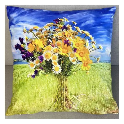 Dekorační polštář VINTAGE FLOWER I. 40x40 cm Mybesthome Varianta: Povlak na polštář s antialerg