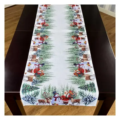 Vánoční ubrus - běhoun na stůl SNOWMANS FRIENDS 40x140 cm Mybesthome