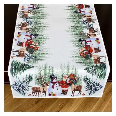 Vánoční ubrus - běhoun na stůl SNOWMANS FRIENDS 60x120 cm Mybesthome