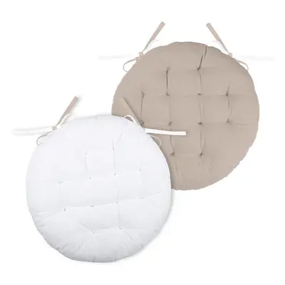 Podsedák na židli DUO COLOR bílá/béžová Ø 38 cm France