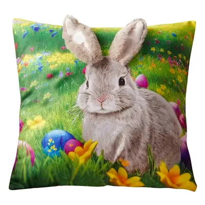 Velikonoční polštář 3D HELLO BUNNY I. 40x40 cm Mybesthome Varianta: Povlak na polštář s prošíva