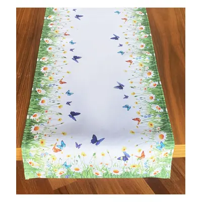 Vzorovaný ubrus - běhoun na stůl SPRING BUTTERFLY 60x120 cm Mybesthome