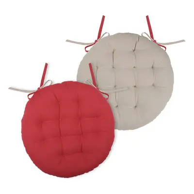 Podsedák na židli DUO COLOR červená/béžová Ø 38 cm France