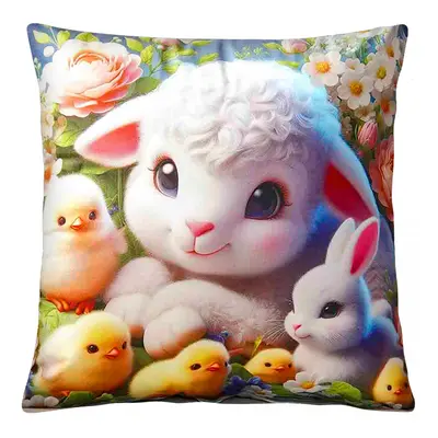 Velikonoční polštář EASTER SHEEP 40x40 cm Mybesthome Varianta: Povlak na polštář s prošívanou v