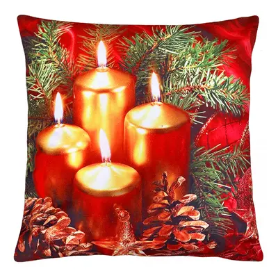 Vánoční polštář XMAS CANDLES I. 40x40 cm Mybesthome Varianta: Povlak na polštář, 40x40 cm