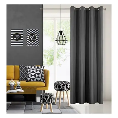 Dekorační závěs s kroužky EASY TOP grafitová 1x140x250 cm (cena za 1 kus) MyBestHome