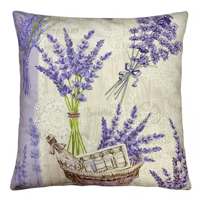 Dekorační polštář VINTAGE LAVANDA II. 40x40 cm Mybesthome Varianta: Povlak na polštář s výplní,