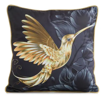 Dekorační polštář COLIBRI I. černá/zlatá 45x45 cm Mybesthome Varianta: Povlak na polštář - s pro