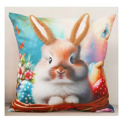 Velikonoční polštář 3D HELLO BUNNY IX. 40x40 cm Mybesthome Varianta: Povlak na polštář s výplní