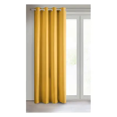 Dekorační jednobarevné závěs s kroužky EASY TOP mustard/hořčicová 1x140x250 cm (cena za 1 kus) M