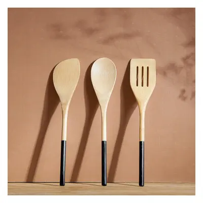 Set 3 kusů kuchyňských vařeček BAMBOO z bambusu - černá 806587