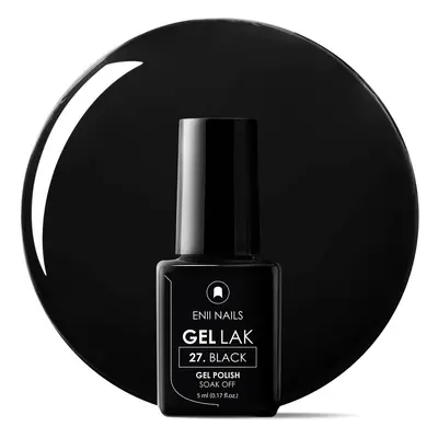 ENII-NAILS Gel lak 27 Black 5 ml