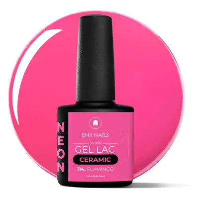 Gel lak Ceramic 114 Flamingo - gelový lak bez HEMA, 10 ml