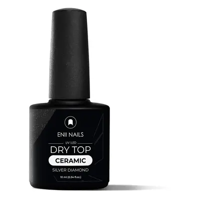 Dry Top Ceramic Silver Diamond se stříbrnými třpytkami - bezvýpotkový vrchní lak, 10 ml