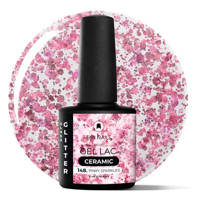 Gel lak Ceramic 148 Pinky Sparkles - gelový lak bez HEMA, 10 ml