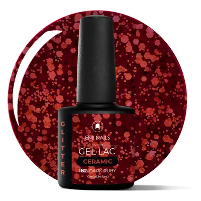 Gel lak Ceramic 182 Dark Ruby - gelový lak bez HEMA, 10 ml