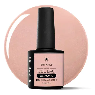 Gel lak Ceramic 135 Nadia Glitter - gelový lak bez HEMA, 10 ml