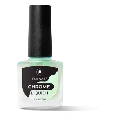 Chrome Liquid 1 - Tekutý chromový prášek, světlý zelený aurora lesk 8 ml